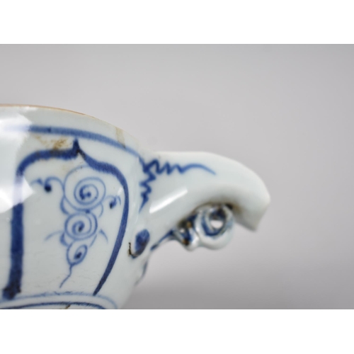 200 - A Reproduction Chinese Blue and White Water Dropper, 15cms Diameter