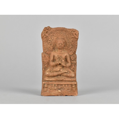 21 - A Carved Far Eastern Study of Thai Buddha Sat Cross Legged on Lotus Throne, 11cms High