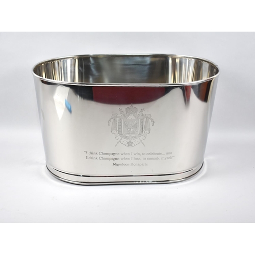 212 - A New and Unused Silver Plated Large Champagne Cooler with Quotes by Napoleon Bonaparte and Lily Bol... 