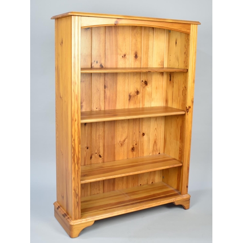 213 - A Modern Pine Four Shelf Open Bookcase, 85cms Wide and 122cms High