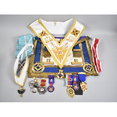 226 - A Collection of Various Masonic Sashes and Jewels, Horse Brasses Etc