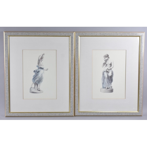 231 - A Pair of Framed Prints Depicting Classical Marble Statues, Each 31x21cms