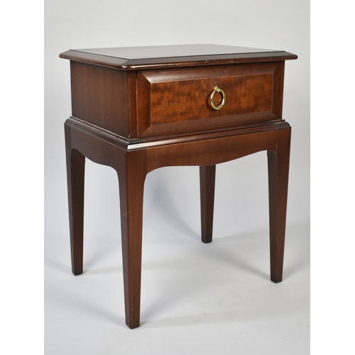 254 - A Stag Mahogany Bedside Table with Single Drawer, 42cms Wide