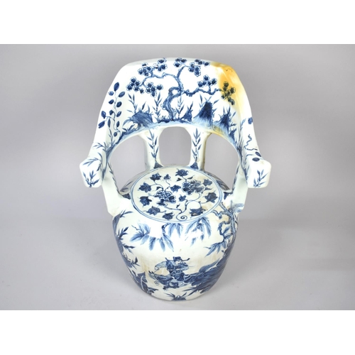 267 - A Reproduction Blue and White Chinese Garden Seat