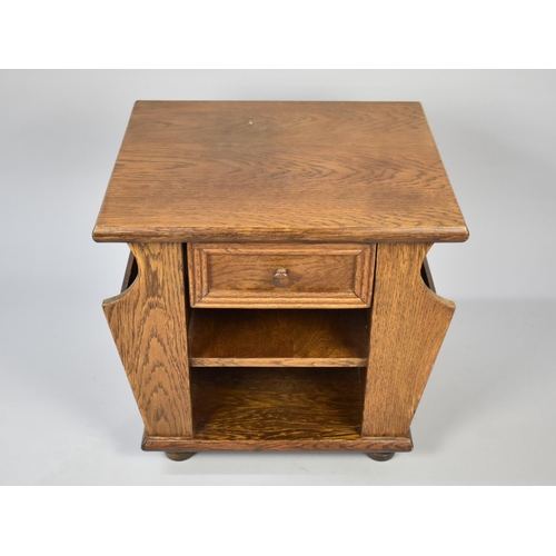 268 - A Mid/Late 20th Century Oak Magazine Table with Single Drawer, 51cms Square