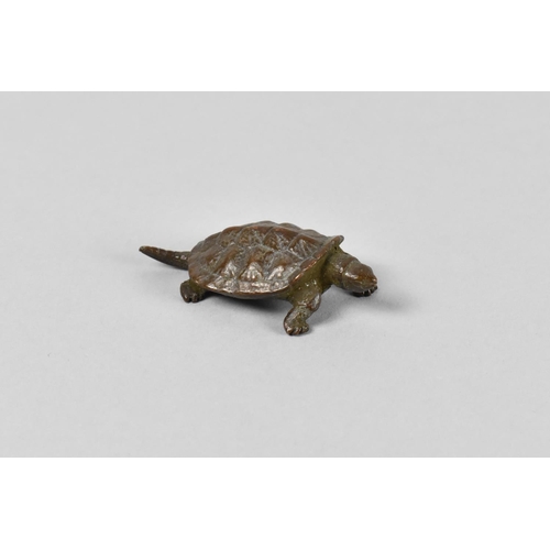 28 - A Small Bronze Study of a Terrapin, 6cms Long