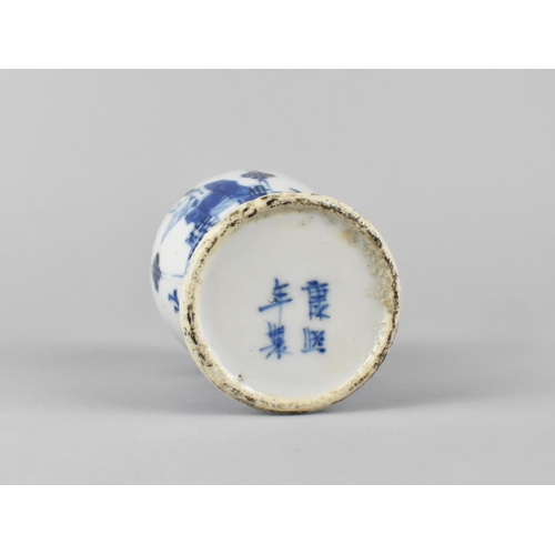 284 - A Chinese Qing Dynasty Porcelain Blue and White Bottle Vase, Decorated with Maidens in Garden Settin... 