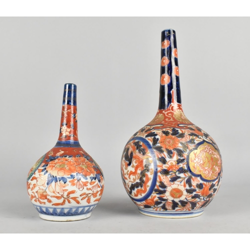 286 - Two Japanese Porcelain Imari Bottle Vases, 15cm and 22cm high