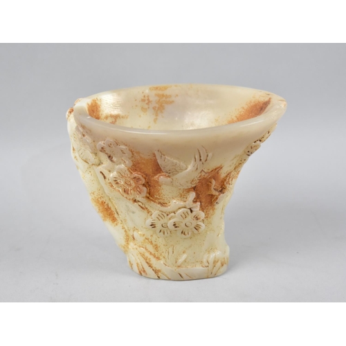 293 - A Reproduction Chinese Hard Stone Libation Cup, 9.5cm high