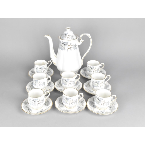 303 - A Royal Albert Silver Maple Coffee Set to Comprise Coffee Pot, Eight Coffee Cans and Eight Saucers