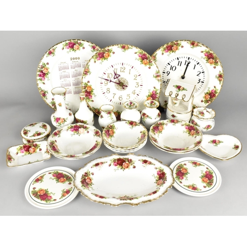 306 - A Collection of Various Royal Albert and Other Old Country Roses to Comprise Clock Plates, Bowls, Va... 