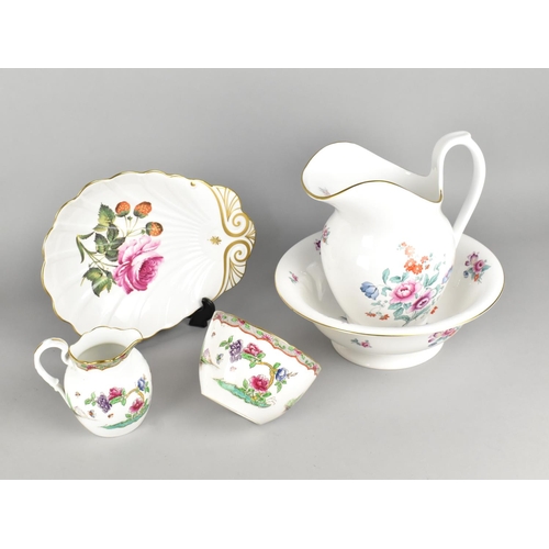 318 - A Spode Floral Decorated Wash Bowl and Jug, a Copeland Spode Bowl and Jug and a Spode Strawberry & R... 