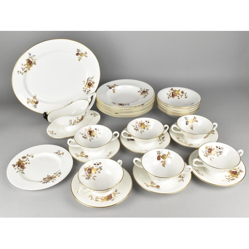 333 - A Collection of Various Royal Worcester Golden Harvest Dinnerwares to Comprise Soup Bowls and Saucer... 