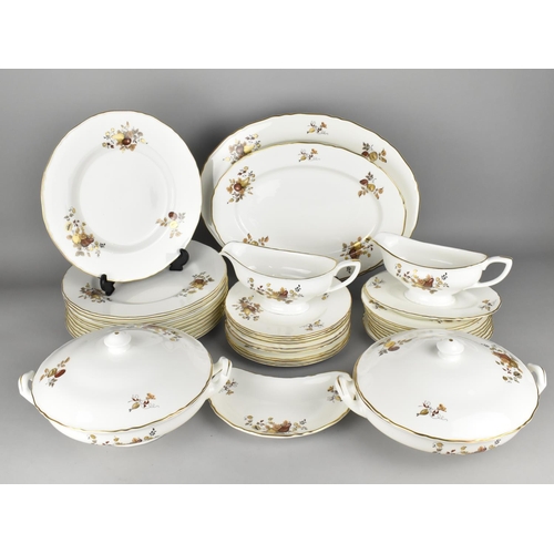 334 - A Royal Worcester Golden Harvest Dinner Service to Comprise Twelve Large Plates, Eighteen Small Plat... 