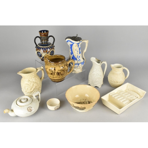 343 - A Collection of Various 19th and 20th Century Ceramics to Comprise Relief Jugs to Include Mason's Ex... 