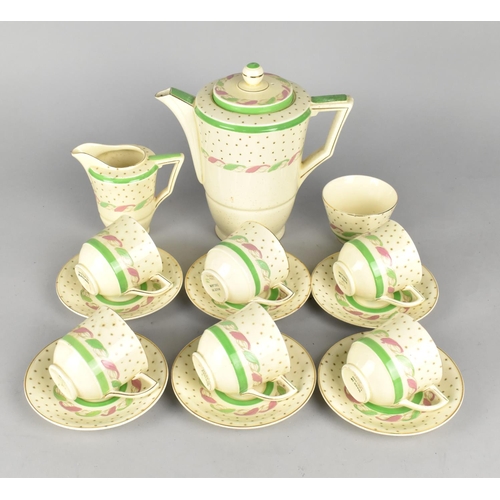 357 - A Ducal Coffee Set to Comprise Coffee Pot, Six Coffee Cans, Six Saucers, Milk Jug and Sugar Bowl