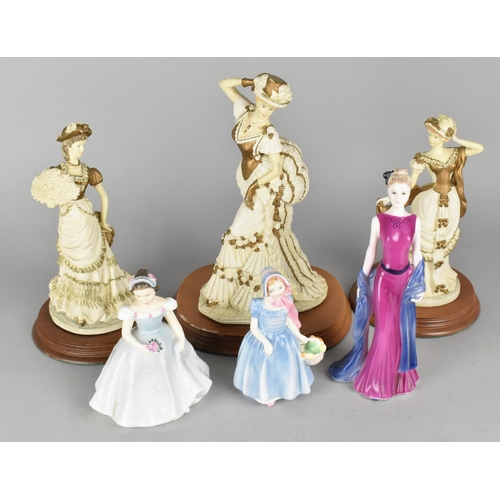 358 - A Collection of Ceramic and Resin Ladies to Include Examples by Royal Doulton and Coalport