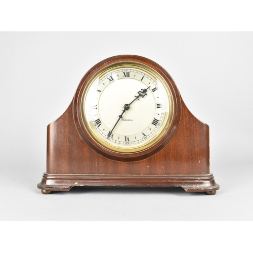 36 - A Mahogany Cased Mantel Clock with Internal Presentation inscription, Working Order, 24cms Wide