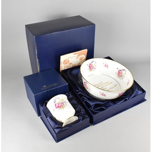 386 - A Boxed Coalport Presentation Bowl Together with Further Goblet Example