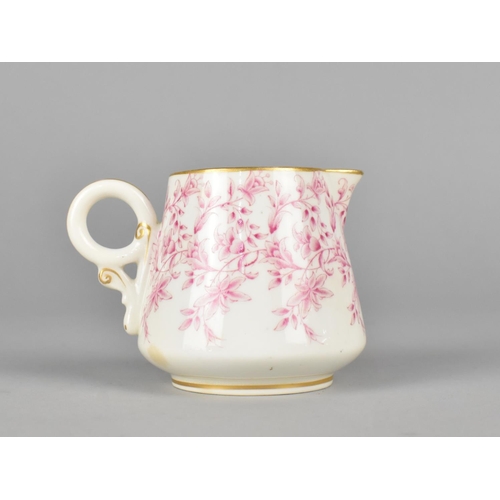 403 - A Small Early 20th Century Aesthetic Royal Worcester Jug Decorated in Pink Floral Transfer, 6cm high