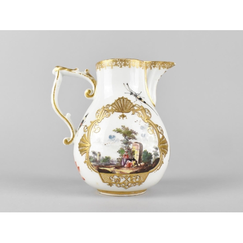 407 - A 19th/20th Century Meissen Porcelain Jug Hand Painted with Exterior Figural Scene Cartouches in Orn... 