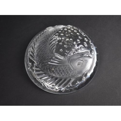 418 - A Frosted Glass Fish Dish, Signed Lalique, 16cm diameter