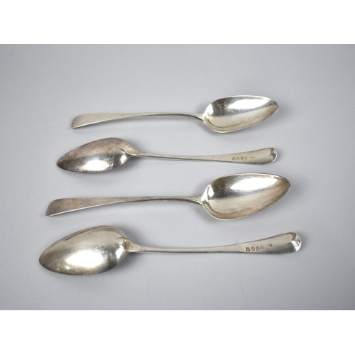 427 - Four Georgian Silver Serving Spoons, 221g