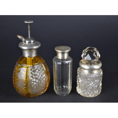 432 - Three Silver Mounted Glass Items to Comprise Atomiser and Two Bottles