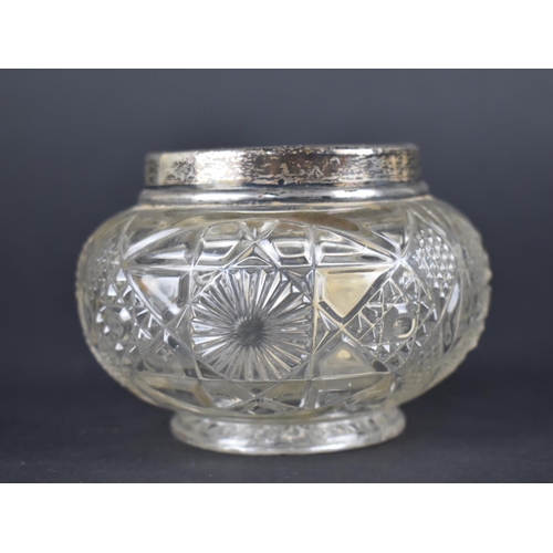 433 - A Silver Mounted Glass Pot, 7cm high