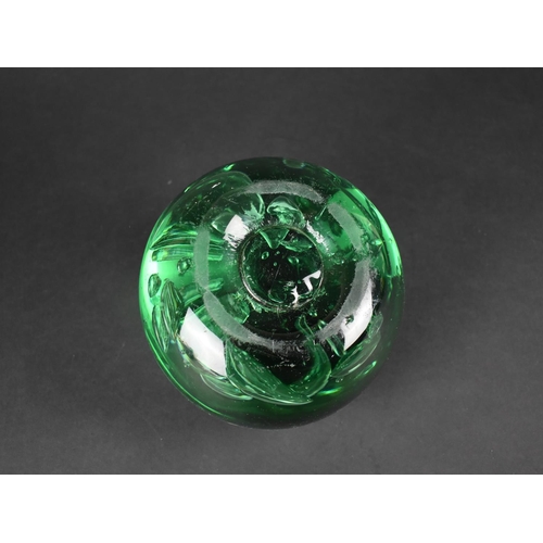 434 - A Large and Heavy Victorian Green Glass Dump, 50cm circumference