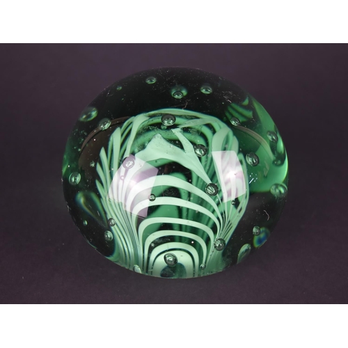 435 - A Large Victorian Green Glass Dump, 40cm circumference