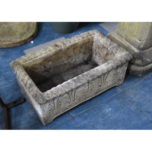 469 - A Reconstituted Stone Rectangular Planter, Cotswold Range No.136, 53cms by 31cms