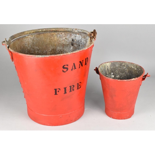 481 - One Large and One Small Red Painted Fire Bucket