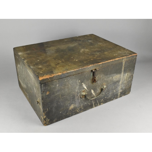 485 - A Vintage Wooden Carpenter's Tool Box with Hinged Lid to Fitted Interior, 50cms Wide