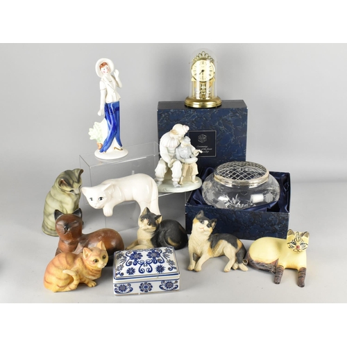 494 - A Collection of Various Items to Comprise Boxed Stuart Rose Bowl, Cat Ornaments etc (Various Conditi... 