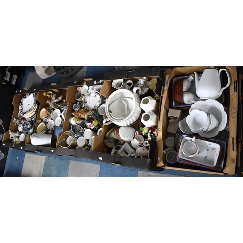 508 - Five  Boxes of Various Ceramics to Comprise Dinnerwares, Plates, Ornaments etc