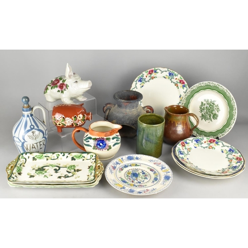 518 - A Collection of Ceramics to Comprise Wemyss Type Pig (AF), Plates, Mason Trays, Studio Pottery etc (... 