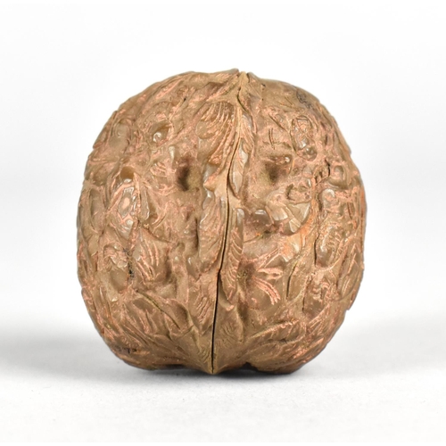 52 - An Oriental Carved Walnut Shell with the 