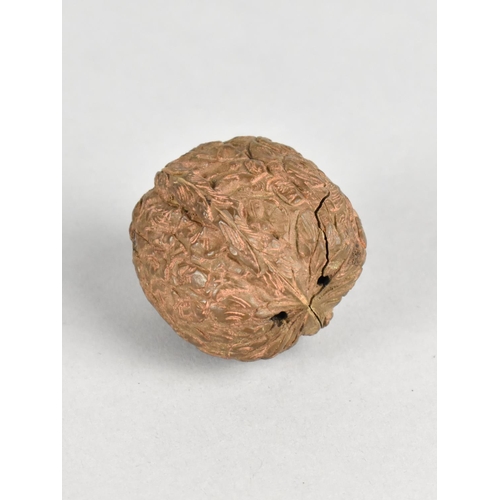 52 - An Oriental Carved Walnut Shell with the 