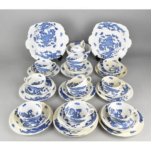 521 - A Coalport Blue Dragon Tea Set to Comprise Eleven Cups, Eleven Side Plates, Twelve Saucers, Two Cake... 