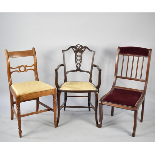 552 - Three Various Late 19th/Early 20th Century Chairs