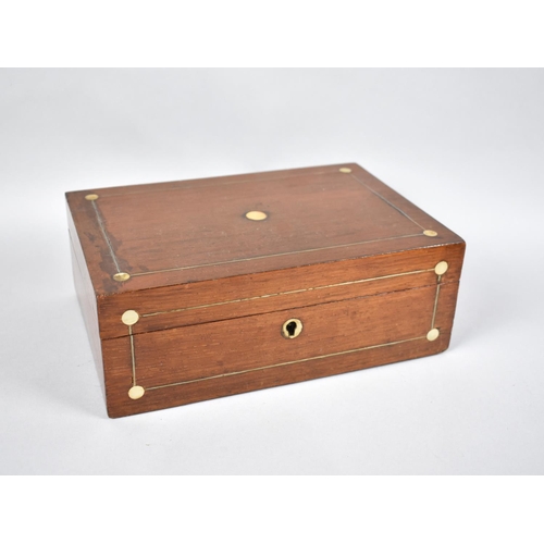 7 - A Late 19th/Early 20th Century Mother of Pearl Inlaid Workbox Requiring Internal Restoration, 25cms ... 