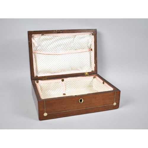 7 - A Late 19th/Early 20th Century Mother of Pearl Inlaid Workbox Requiring Internal Restoration, 25cms ... 