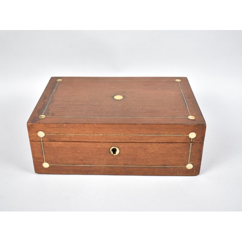 7 - A Late 19th/Early 20th Century Mother of Pearl Inlaid Workbox Requiring Internal Restoration, 25cms ... 