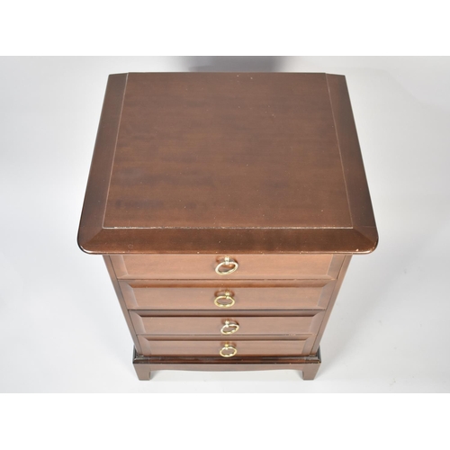 78 - A Stag Mahogany Four Drawer Bedside Chest, 53cms Wide