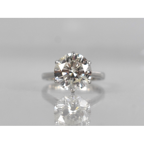 23 - A Round Brilliant Cut Diamond Solitaire Set in Unmarked White Metal, Mounted Stone Measurement of 10... 