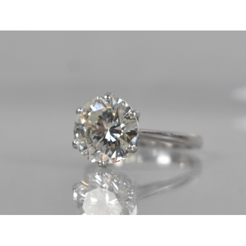 23 - A Round Brilliant Cut Diamond Solitaire Set in Unmarked White Metal, Mounted Stone Measurement of 10... 