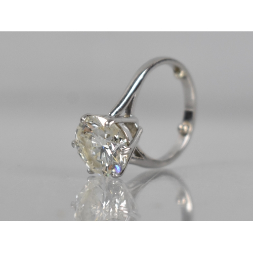 23 - A Round Brilliant Cut Diamond Solitaire Set in Unmarked White Metal, Mounted Stone Measurement of 10... 