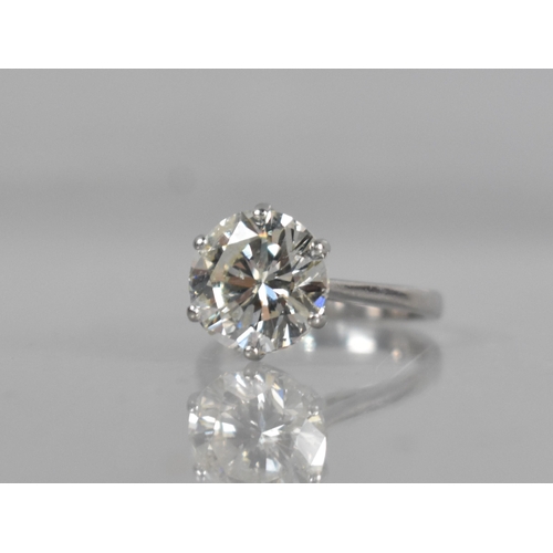 23 - A Round Brilliant Cut Diamond Solitaire Set in Unmarked White Metal, Mounted Stone Measurement of 10... 