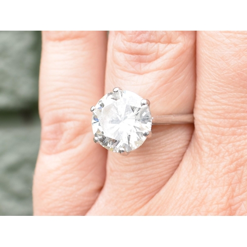 23 - A Round Brilliant Cut Diamond Solitaire Set in Unmarked White Metal, Mounted Stone Measurement of 10... 